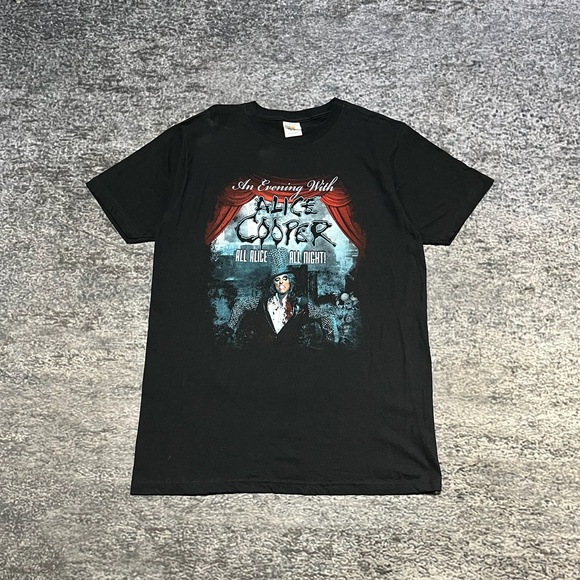 Spend The Night With Alice Cooper T Shirt Mens Large Black Rock Band Tee 2016 - Picture 1 of 12